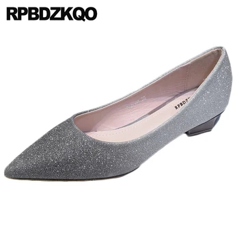 

gray rose gold autumn spring bling sequins single shoes chinese footwear flats slip on glitter party ladies women pointed toe