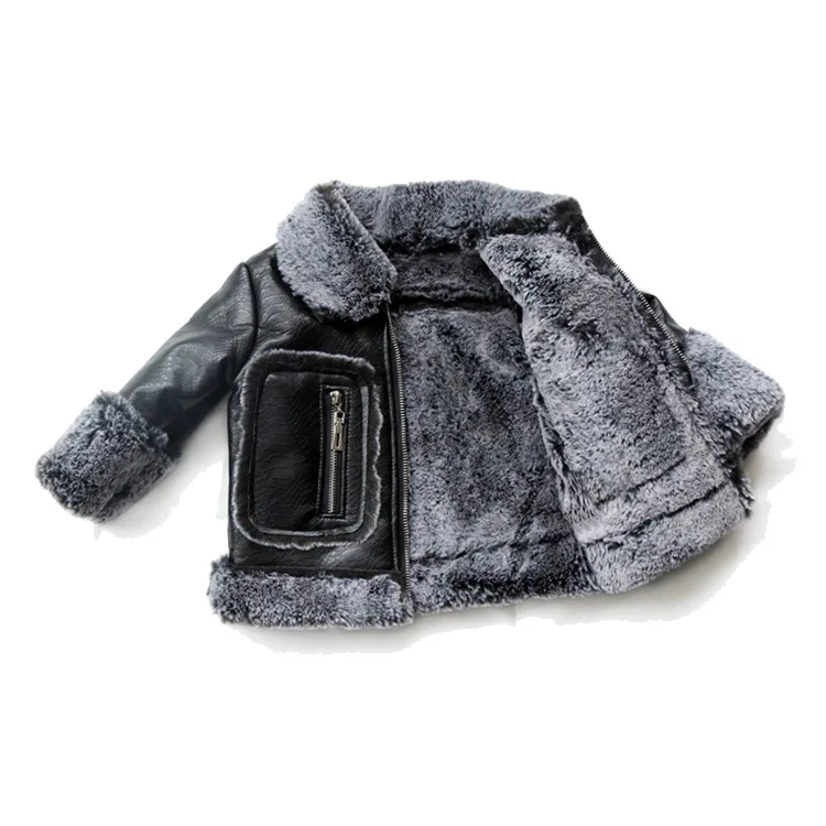 Kids PU Leather Thick warm velvet Jackets Girls Leather fur Coat Children Outerwear Boys Brand Jacket Windbreaker 18m-11T Kids PU Leather Thick warm velvet Jackets Girls Leather fur Coat Children Outerwear Boys Brand Jacket Windbreaker 18m-11T