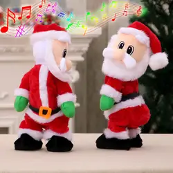 Электрический Тверк Санта Клаус игрушка Рождественский Музыка Пение Танцы витой покачиваться бедра кукла Рождество украшения дома