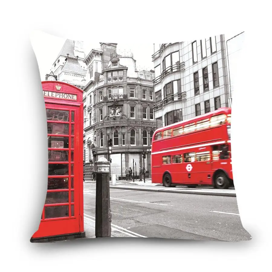 Новое поступление, дешевые подушки с принтом Лондона, декоративная подушка для дома, декоративная подушка, 18 дюймов, винтажные хлопковые льняные квадратные подушки, MYJ-A2