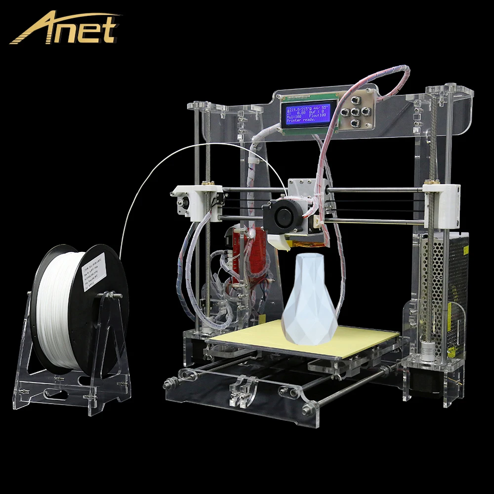 Big size 220*220*240 Factory High Quality Precision Reprap Prusa i3 DIY 3d Printer kit with 3Roll Filament 8GB card/LCD Screenmm