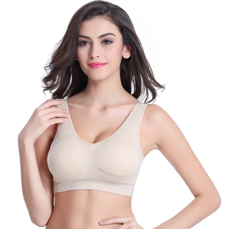 

Big size Women vest Top Bra Vest Fitness push up Bra Workout No rims Full Support Seamless Bra Stretch Cotton Soft Full Cup Bra