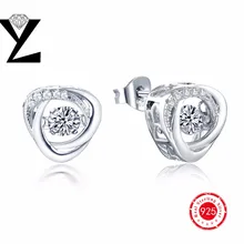 925 Pendientes De Plata de Marca para Las Mujeres Chapado En Oro de Calidad Superior de Baile de La Boda de la CZ Al Por Mayor Pendiente Del Perno Prisionero para el Regalo de Cumpleaños