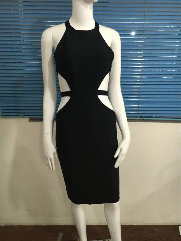 

2016 summer factory girl black halter cut out bandage dresses party dress wholesale Dress + suit