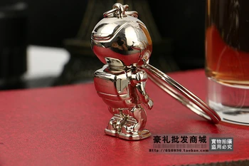 

FREE SHIPPING BY DHL 200pcs/lot 2015 Newest Robot ASIMO Shaped Key Chains Zinc Alloy Robot Keyrings for Gifts