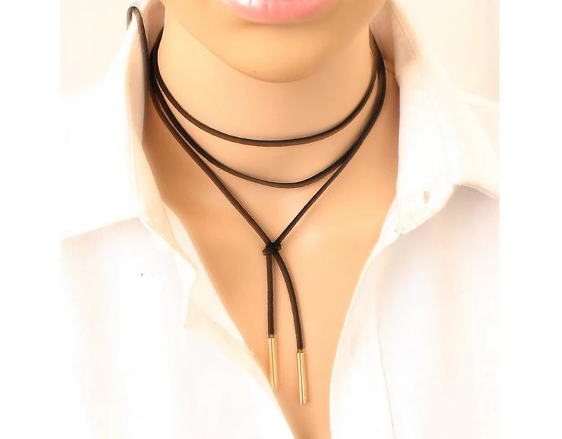 Женское Ожерелье из черной кожи 1N408|black leather necklace|leather necklacechoker collar necklace |