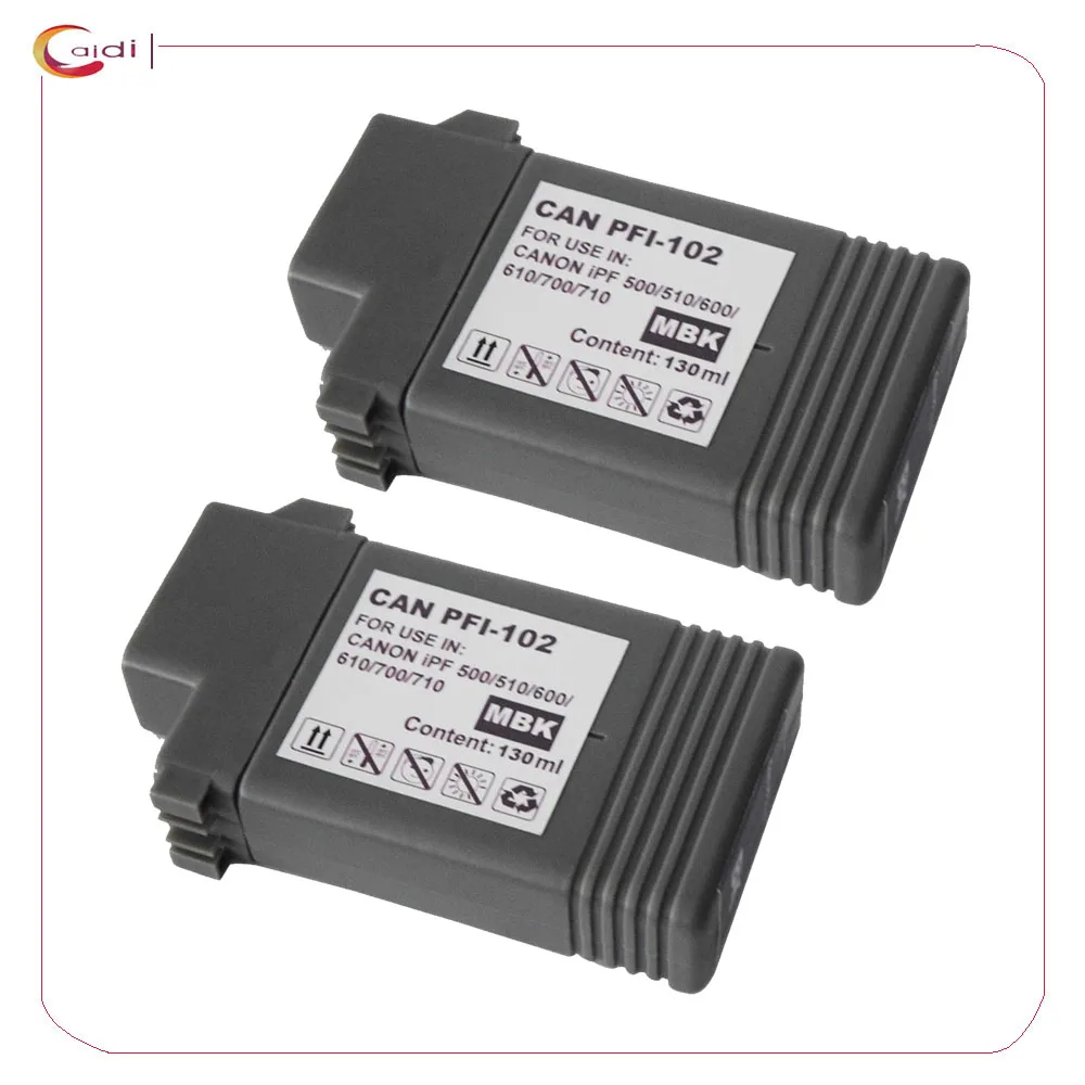 2 Matte black Compatible 130ml PFI 102 Pigment Ink Cartridge for Canon iPF710 iPF610 iPF510