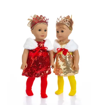 

Born Baby Fit 18 inch Doll Clothes Accessories Doll Clothes Cron Red and yellow evening dress For Baby Birthday Festival Gift