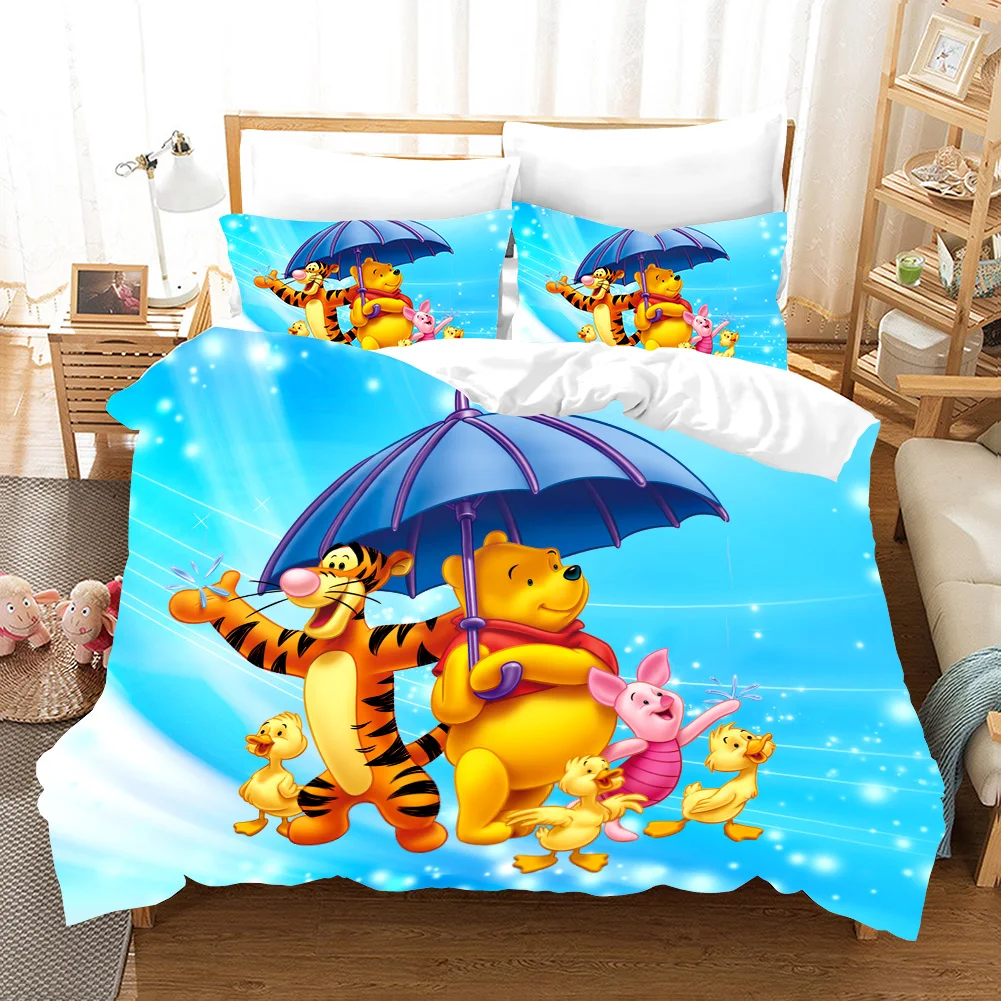 

Winnie the Pooh bedding set Duvet Covers Pillowcases Pooh Bear Cartoon comforter bedding sets bedclothes bed linen bed set