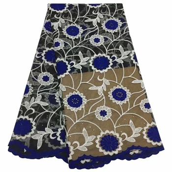 

Colorful flowers with white color branches with stones dress fabric FC37,Free shipping cheap price French Lace Fabric