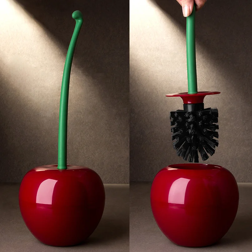 

Cherry Shape Cleaning Toilet Brush Holder Standing Set Lavatory Bathroom Tool Washroom Brush w/Holder Bathroom Clean Tool 2019