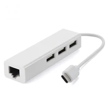 USB 3.1 Type C To USB 2.0 HUB With Ethernet RJ45 100M Gigabit LAN Network 3 Ports USB 2.0 Adapter For Apple Macbook 3 IN 1