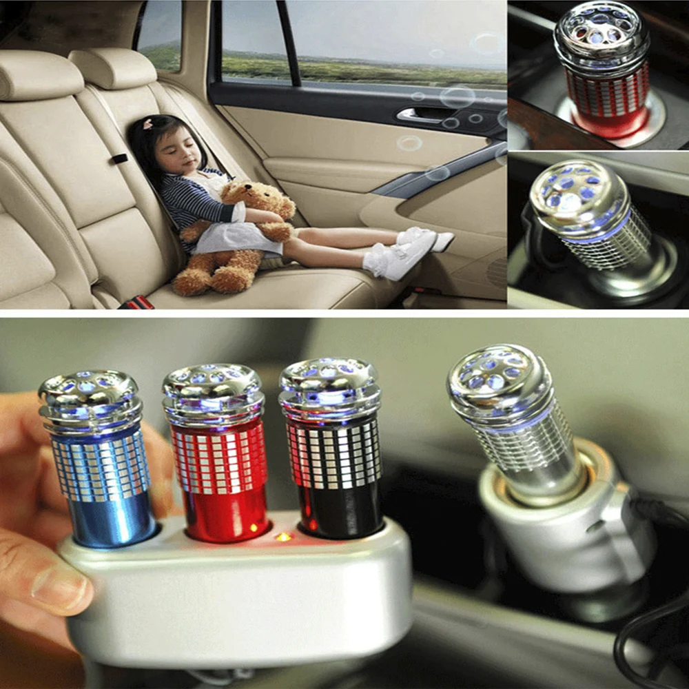 

100% real Vehicle Air Purifier 12V Mini freshener Auto Car Fresh Air Anion Ionic Purifier Oxygen Bar Ozone Ionizer Cleaner