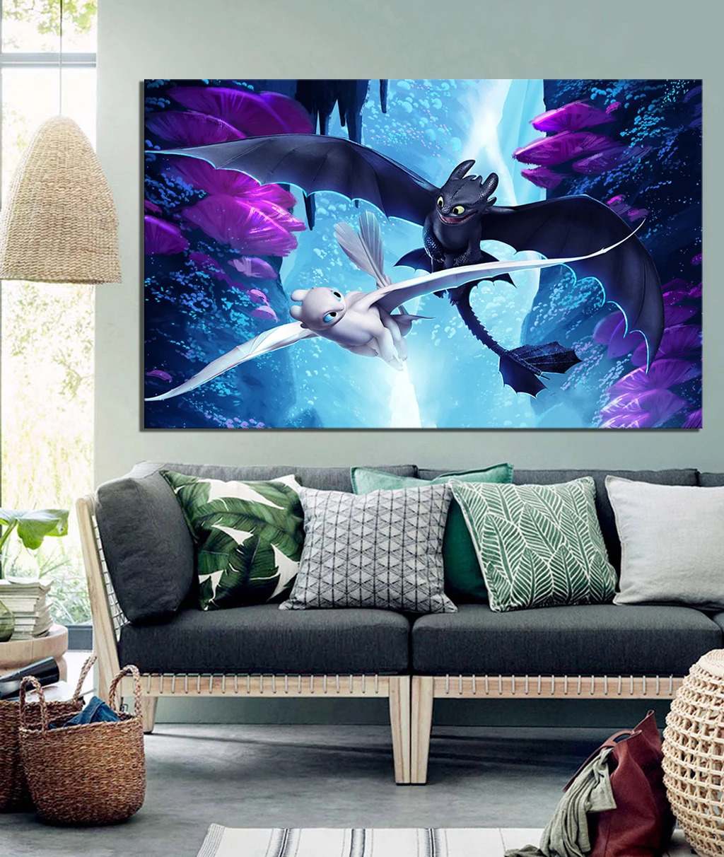 

Prints Painting Poster Movie Wall Art Canvas 1 Panel How To Train Your Dragon Pictures Home Decoration Background Living Room