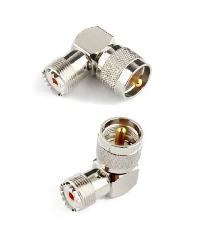 

UHF PL259 Male To UHF Female SO-239 SO239 Right Angle RF Coax Adapter Connector