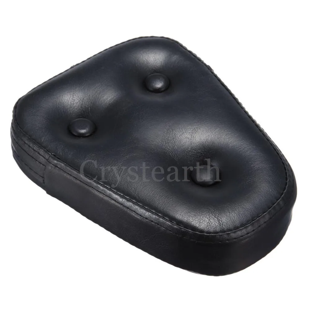 Black Triangle Motorcycle Rear Passenger Sissy Bar Backrest Cushion Pad Universal For Harley Cafe Racer Seat