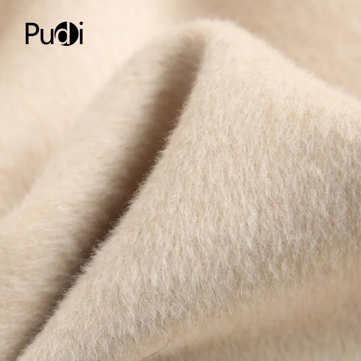 PUDI RO18125 женский осенний зимний костюм из натуральной шерсти с воротником из овечьей шерсти свободный стиль карман пальто для отдыха