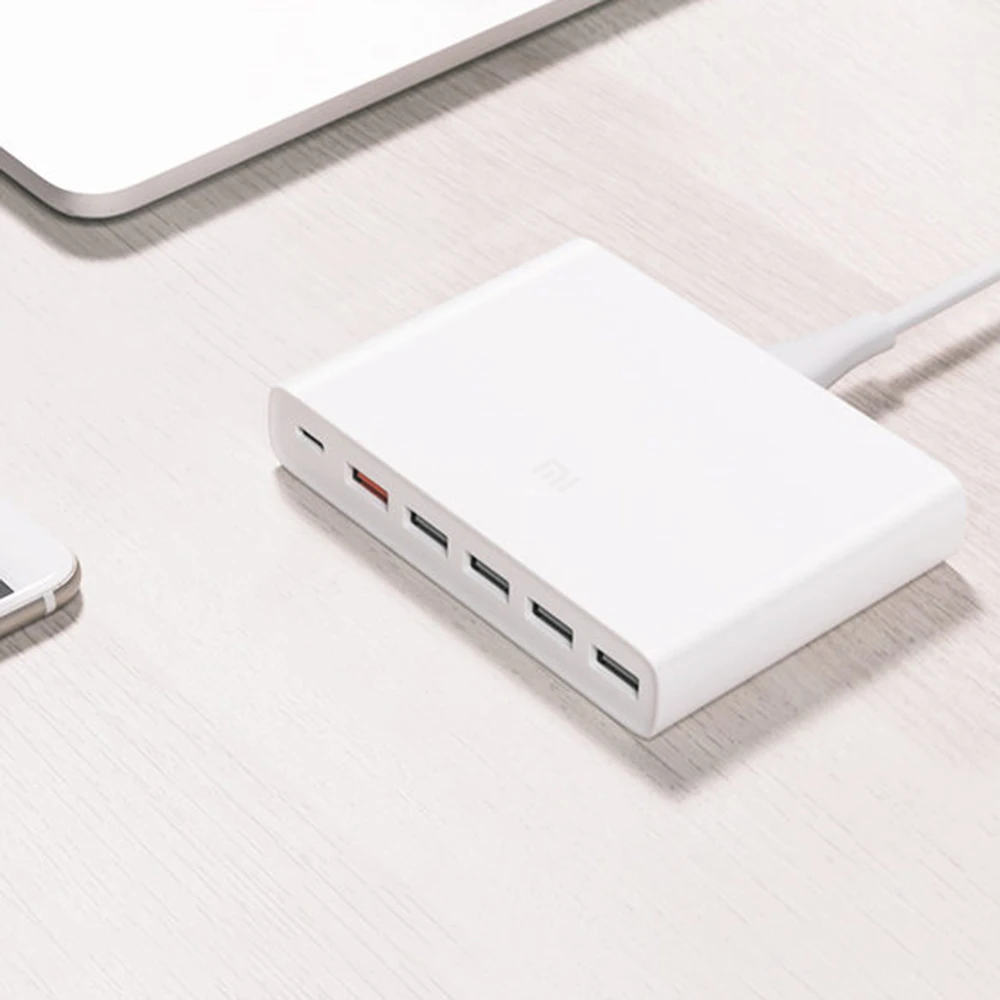 Оригинальное зарядное устройство Xiaomi Mijia USB C 60 Вт Type и A 6 портов выход двойной QC 3 0