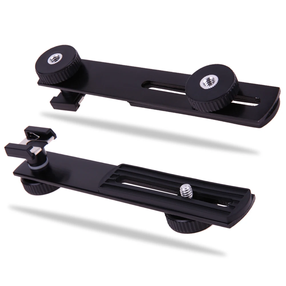 

ALLOYSEED 155mm Universal Dual Flash Bracket Holder Hot Shoe Arm Bracket Tripod Stand Holder For DSLR SLR Camera