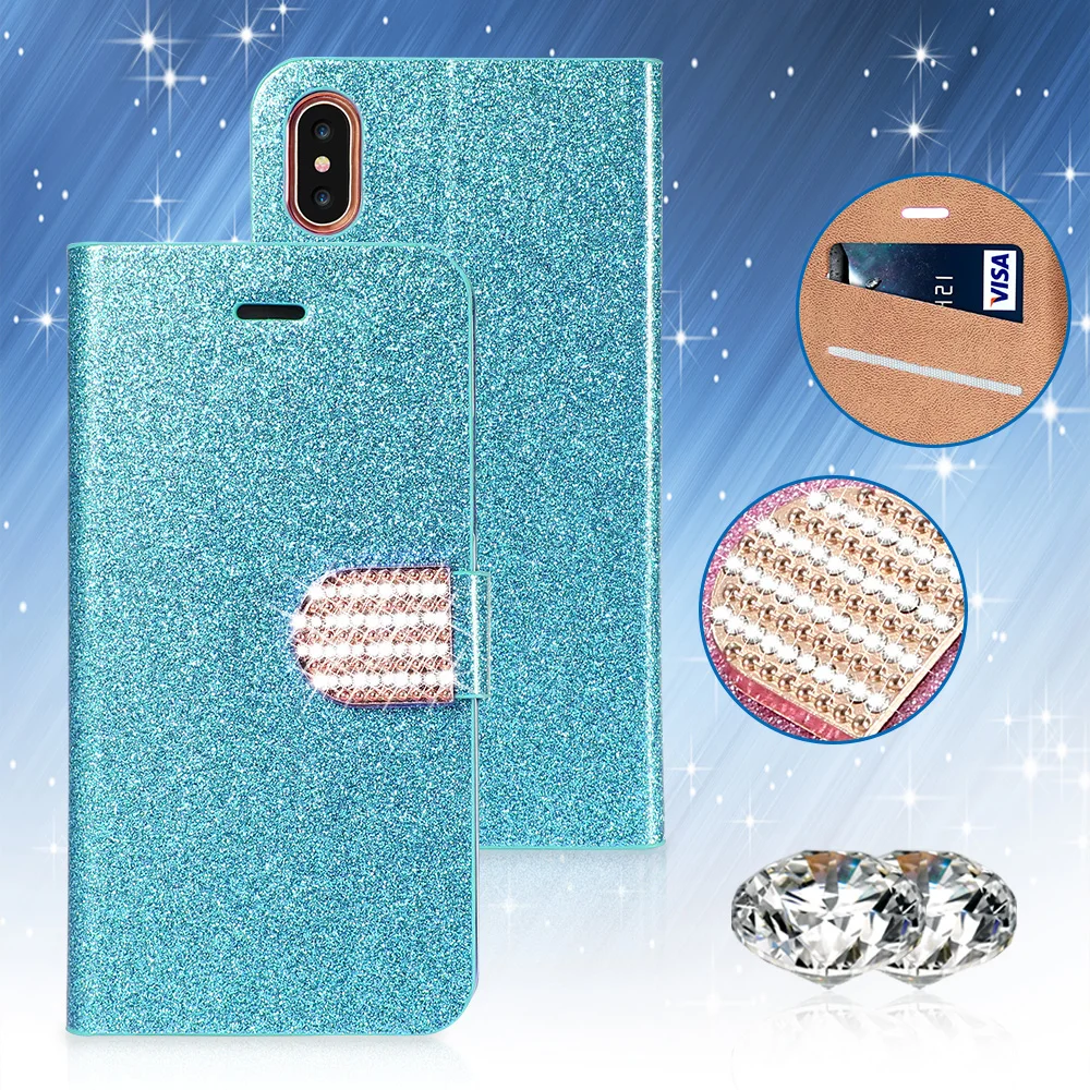 Чехол для iPhone 8 XR 7 подставка Bling чехол 6 Plus S 5 5S SE Conque блестящий чехол|Чехлы-книжки| |