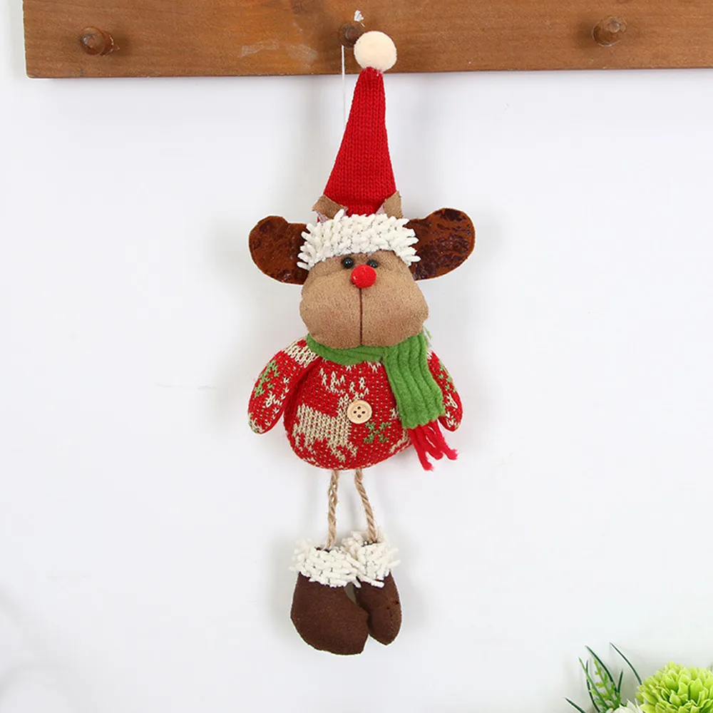 Новогодние рождественские украшения подарок Санта Клаус Снеговик игрушка-кукла в виде оленя висячие украшения Рождественская елка украшения@ P2