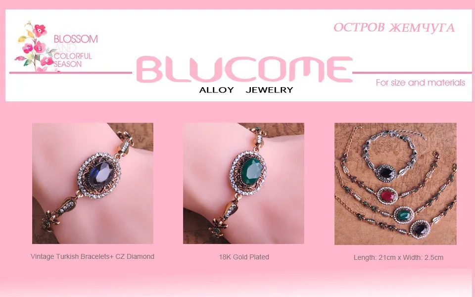 Blucome Vintage смолы браслеты женщины руки Аксессуары Bijoux Браслет Женские ювелирные изделия браслеты Diy турецкой партии ювелирных изделий