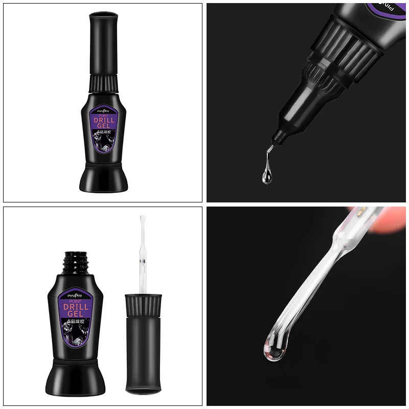 

ANGNYA 1Pcs 10ml Multi Function Head Drill Nail Pen UV Acrylic Dual Use Brush Needle Rhinestones Manicure Decoration Adhesive