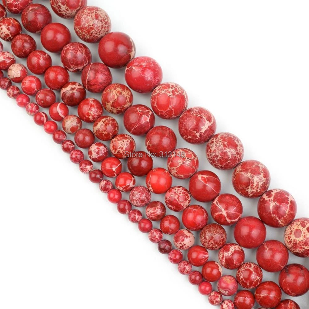 g1995.7 22mm to 35mm Red sea sediment jasper copper graduated loose beads pendant beads set 13
