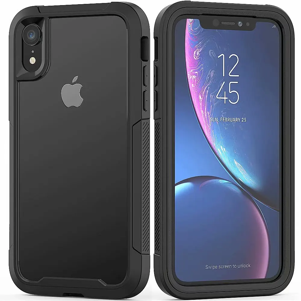 Роскошный брендовый чехол для Iphone XS Max X XR 7 8 Plus, чехол на 360 градусов, прочный прозрачный бампер для телефона samsung Galaxy S10 Plus E - Цвет: black