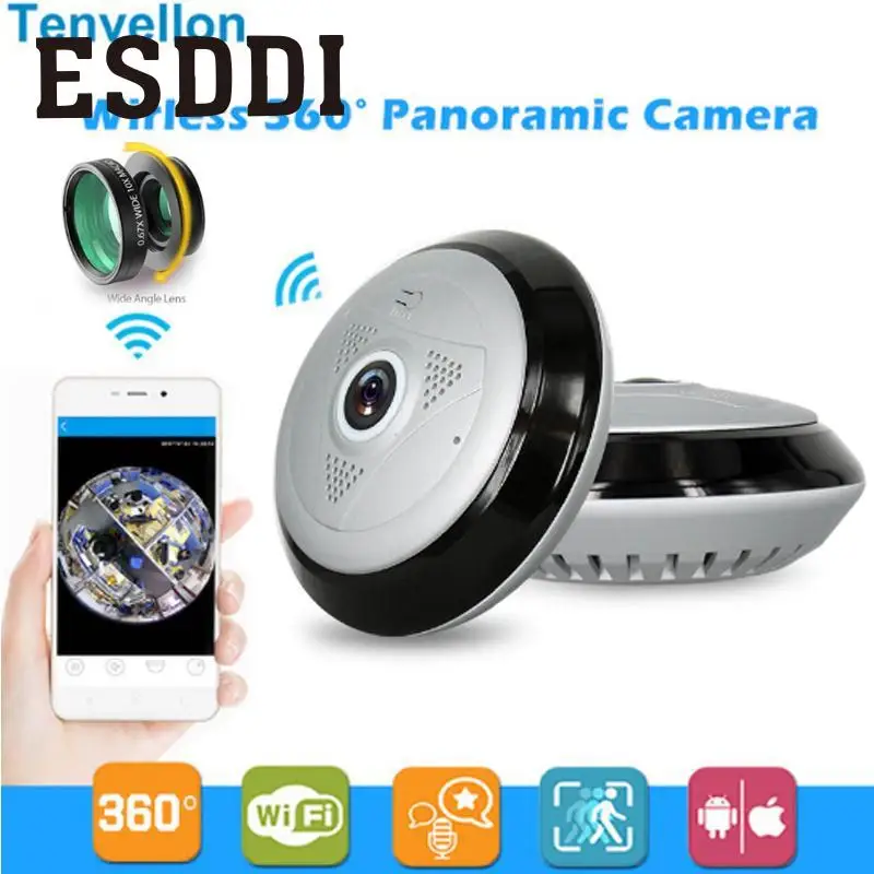 

Esddi 360 Panoramic Fisheye HD Wireless WIFI Cam Home Security Network IP Mini Camera Professional Safety Consumer Camcorders