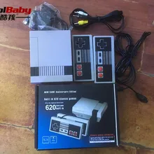 DHL 20 шт./партия детская Мини ТВ игровая консоль 8 бит видео игровая консоль Встроенная 620 игр ручка управления опционально AV OUT