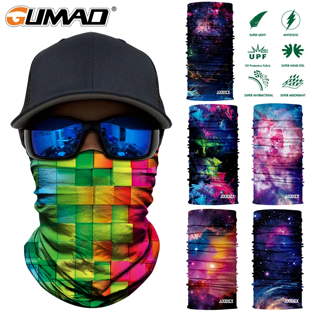 3D سلس غالاكسي ماجيك الرقبة الجرموق الوجه درع بالاكلافا الرياضة الصيد تنزه باندانا عقال وشاح الرجال النساء قناع