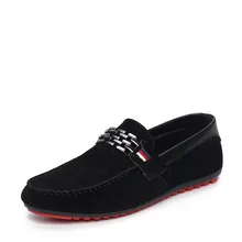 Red Bottom 2016 Men Loafers Suede Leather Shoes Slip On Male Driving Shoes Fashion Men Peas Shoes Black Blue Breathable Moccasin