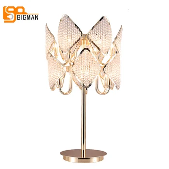 

luxury design gold crystal table light modern table lamp AC110V 220v lustre home decor lighting