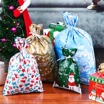 

30PCS Christmas Gift Bags Cute Drawstring Assorted Styles Goody Bags Party Favors Gift Wrapping for Christmas Festival Holiday