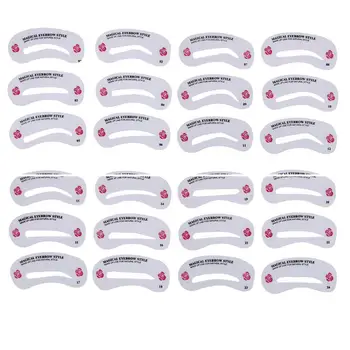

24 Styles Grooming Eyebrow Kit Template Make Up Stencil Shaper DIY Tool