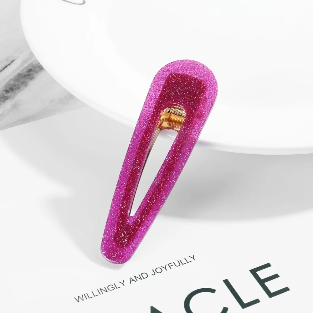 Round tail rose red 2 шт. корейский аксессуары для волос для Для женщин девочек для волос зажим геометрический прямоугольник заколка Звездное блеск шпилька Цвет заколка для волос - Цвет: Round tail rose red