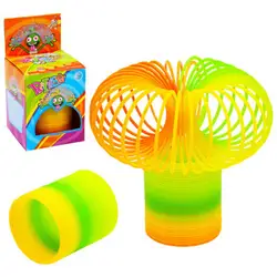 Классические Радуга круг весной игрушки Красочные радуги круг складной пластикова пружина детей творческие развивающие игрушки случайный