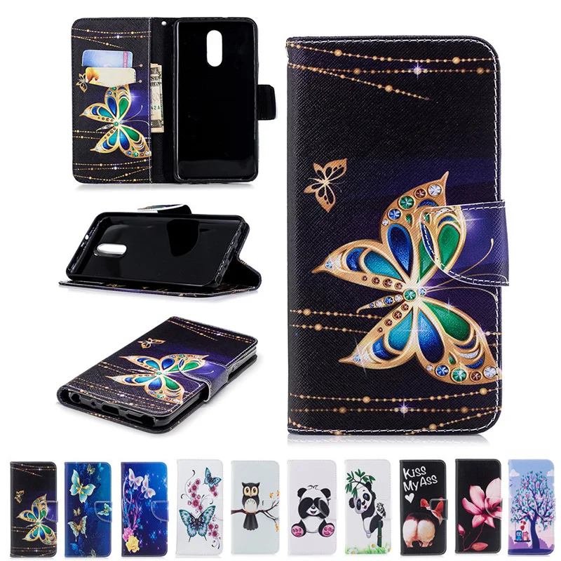 

For LG Stylo 4 Cartoon Flower Butterfly Panda Wallet Leather Cover For LG Stylo 4 5 / G7/K10 2018/K8 2018/LV3 2018 /Aristo 2 /Q8