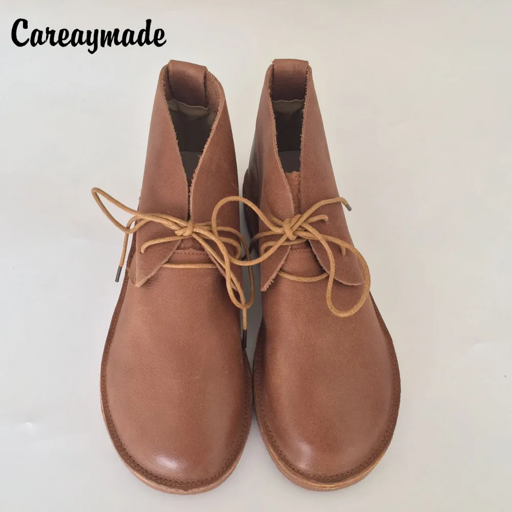 Zapatos Estilo Retro With nuevo Arte Hecho camel Botas Puro A De Velvet Occidental Mano Cuero Niña Careaymade Mori 2019 Camel Genuino WtPZZ0