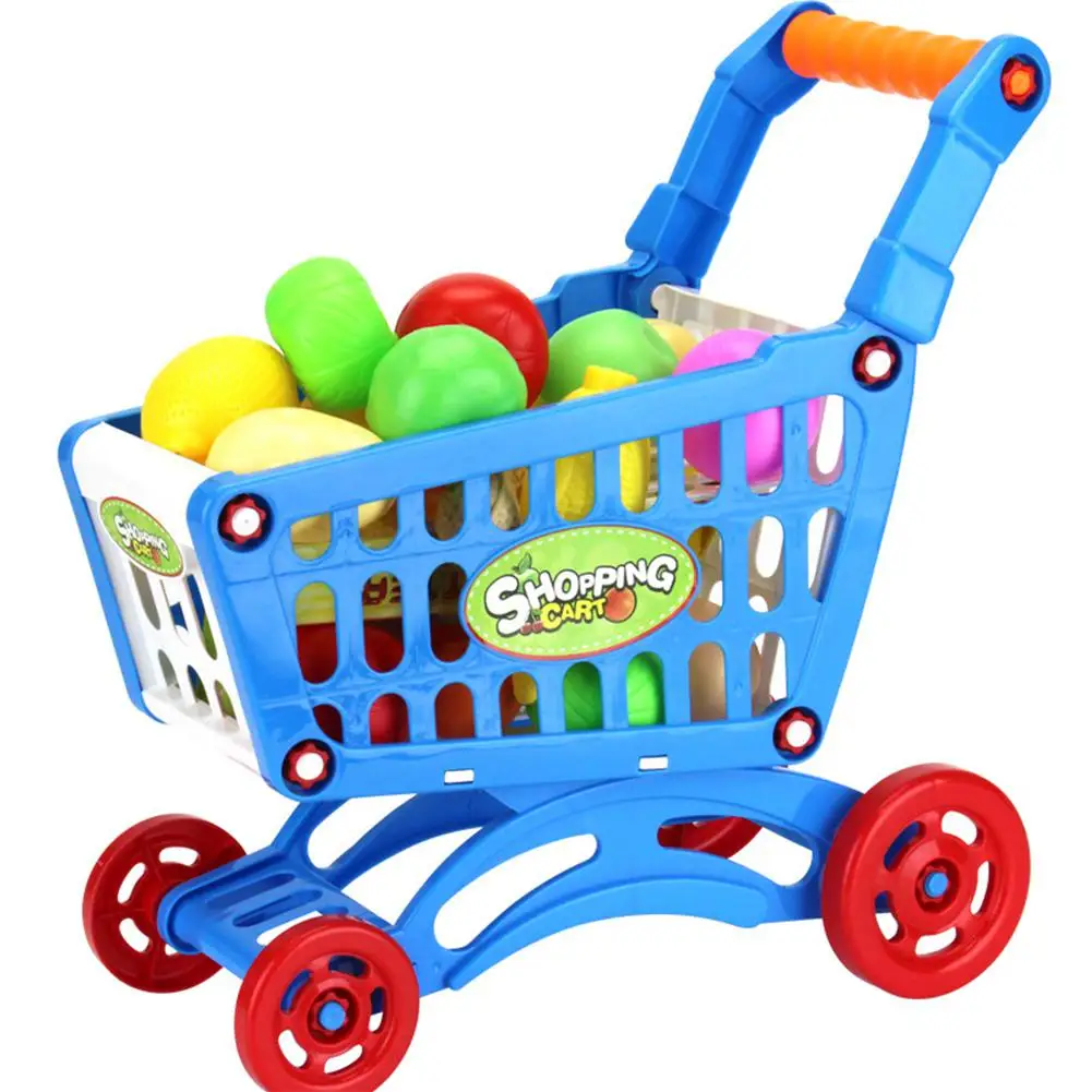 Ни один пластиковый Супермаркет игрушки корзина с фруктами миниатюрный еда играть ребенка раннего образования игрушка
