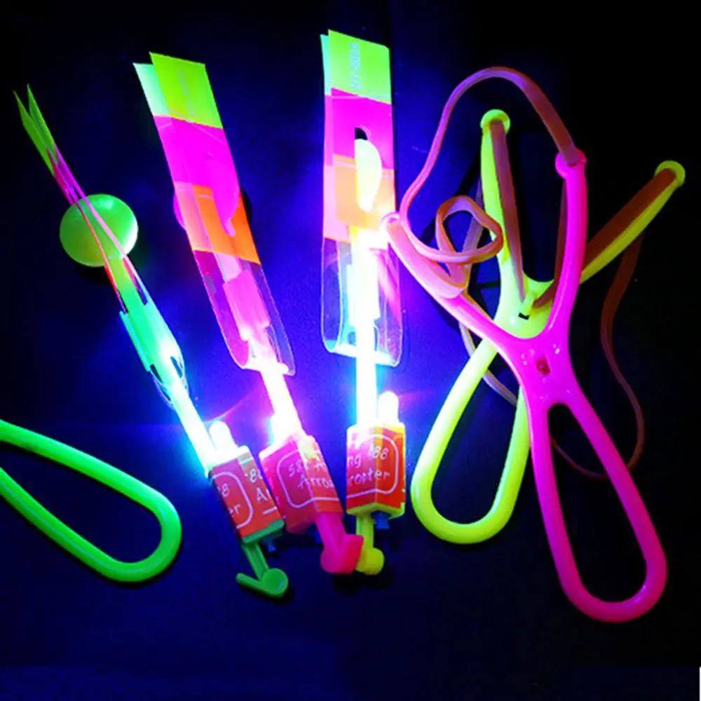 8 шт. светодиодный светильник Рогатка Летающая катапульта светящиеся игрушки для мальчиков на открытом воздухе для детей детские пластиковые спортивные вспышки обучающая игрушка