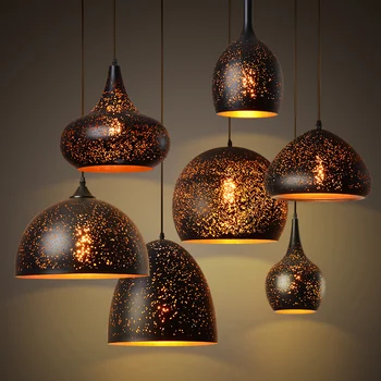 

Vintage Iron Loft LED E27 Glass Chandelier Bedroom Living Room Pendant Lamp Decoration Hanging Lamp Lighting Fixtures Suspension