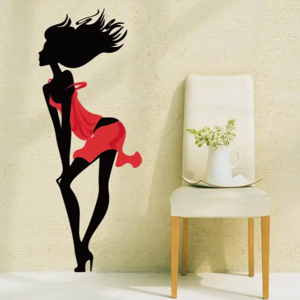 

Sexy Lady sticker Wall Sticker Decal Ideal for Kids Room Baby Nursery Home Decor fashion design Removable craft