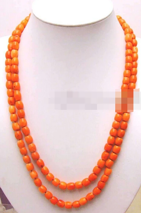 

Jewelr 004854 Long 48" Pink 8mm Thick Slice High quality GENUINE Natural Coral Necklace