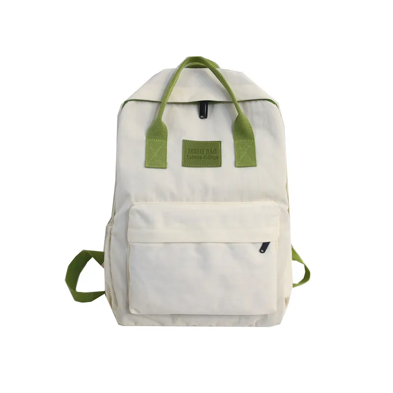Женские рюкзаки в стиле преппи, школьные сумки для девочек-подростков, Большая вместительная Модная студенческая сумка для книг, нейлоновая сумка с ручкой сверху - Цвет: beige green