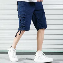 Мужские шорты Карго, летние, одноцветные, свободные, повседневные, Короткие штаны для мужчин, для работы, путешествий, свиданий, компрессионные, состаренные, мужские шорты