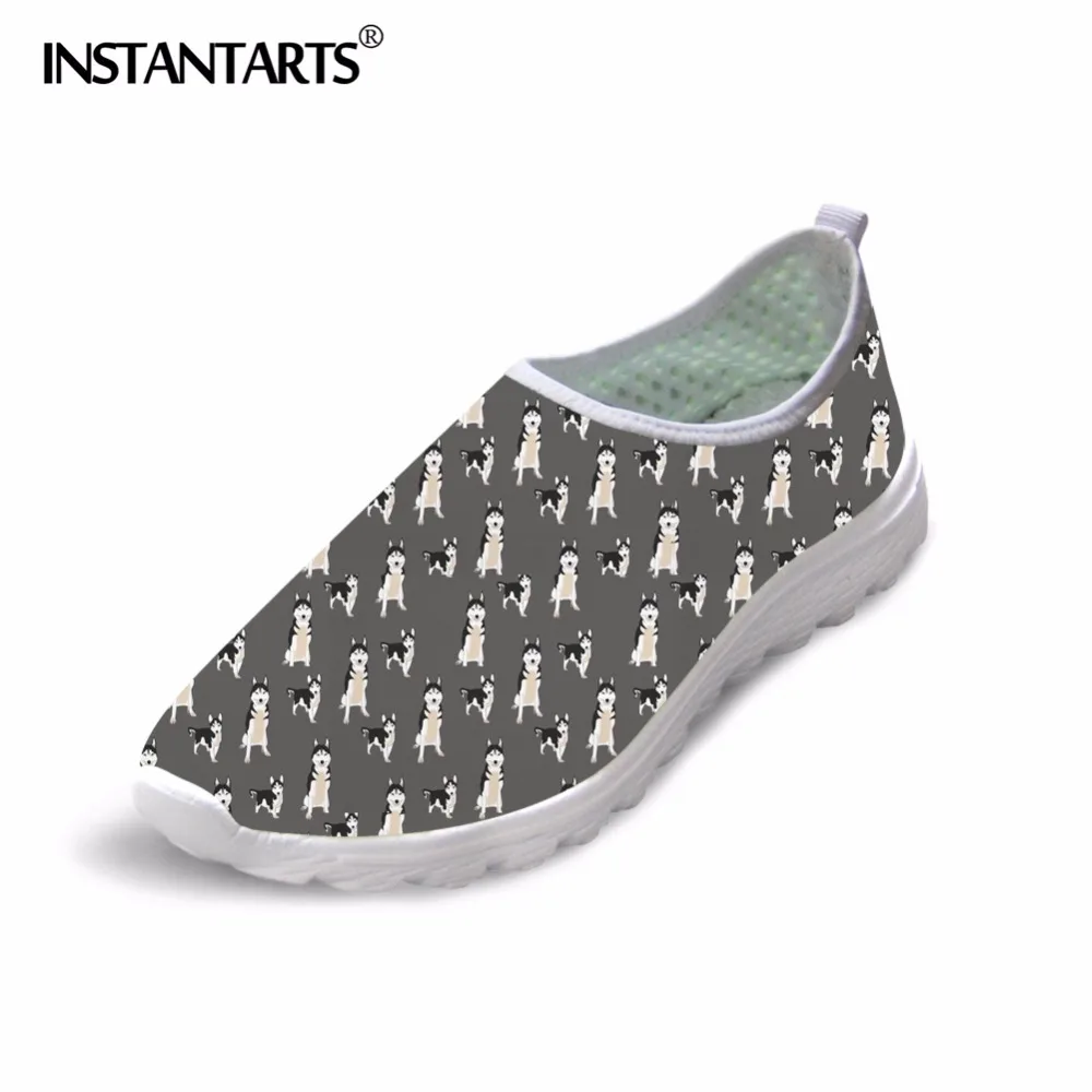 INSTANTARTS Cool Husky Print Men's Casual Shoes Summer Mesh Sneaker Shoes for Boys Male Lightweight Slip-on Loafer Shoes Flats INSTANTARTS Cool Husky Print Men's Casual Shoes Summer Mesh Sneaker Shoes for Boys Male Lightweight Slip-on Loafer Shoes Flats