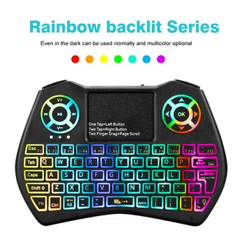 

3 Color Backlit i9 Plus Mini Wireless Keyboard 2.4Ghz Bluetooth Keyboard with Air Mouse Gaming Touchpad for Android TV Box PC
