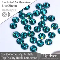 Яркие Стразы высокого качества с синим цирконием SS6-SS30 исправление Стразы 1440 шт./288 шт. для дизайна одежды - изображение